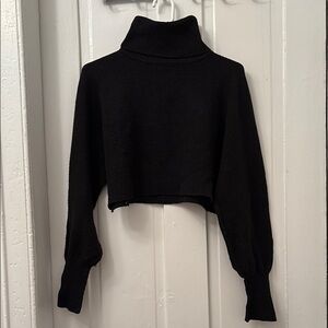 Urban Outfitters Women’s Black Cropped Turtleneck Sweater